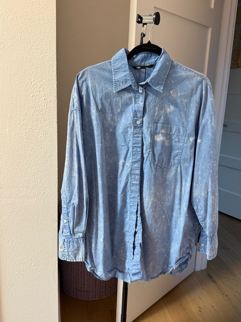 Light Blue Oversized Button-Up Shirt